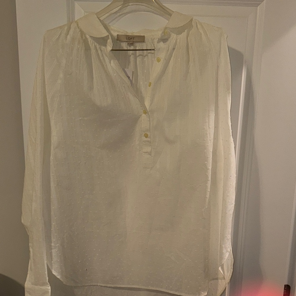 LOFT Ivory Button Down Shirt